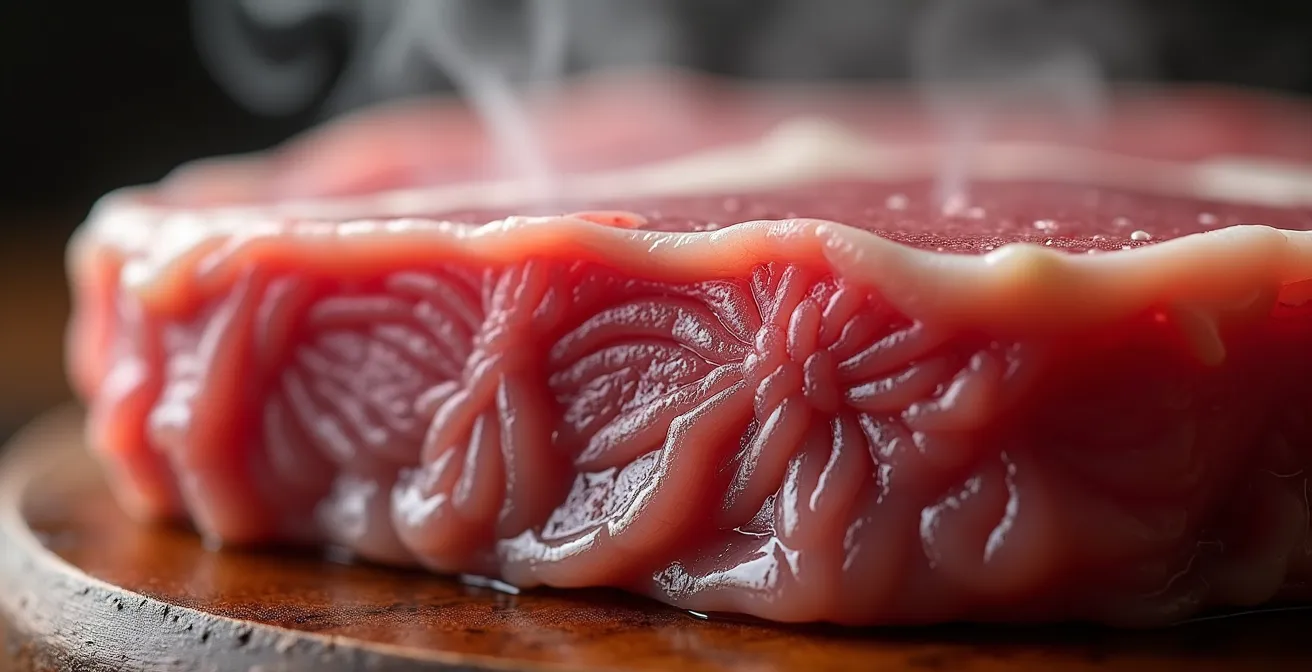 Mikroskopische Darstellung der Kollagenumwandlung in Fleisch beim sanften Garen